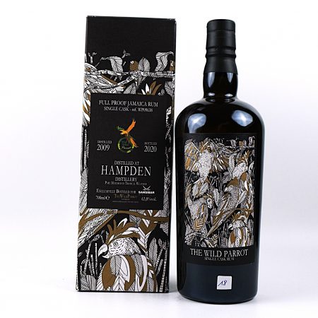 Hampden 2009 The Wild Parrot Sansibar Rum Vorderseite mit Originalverpackung