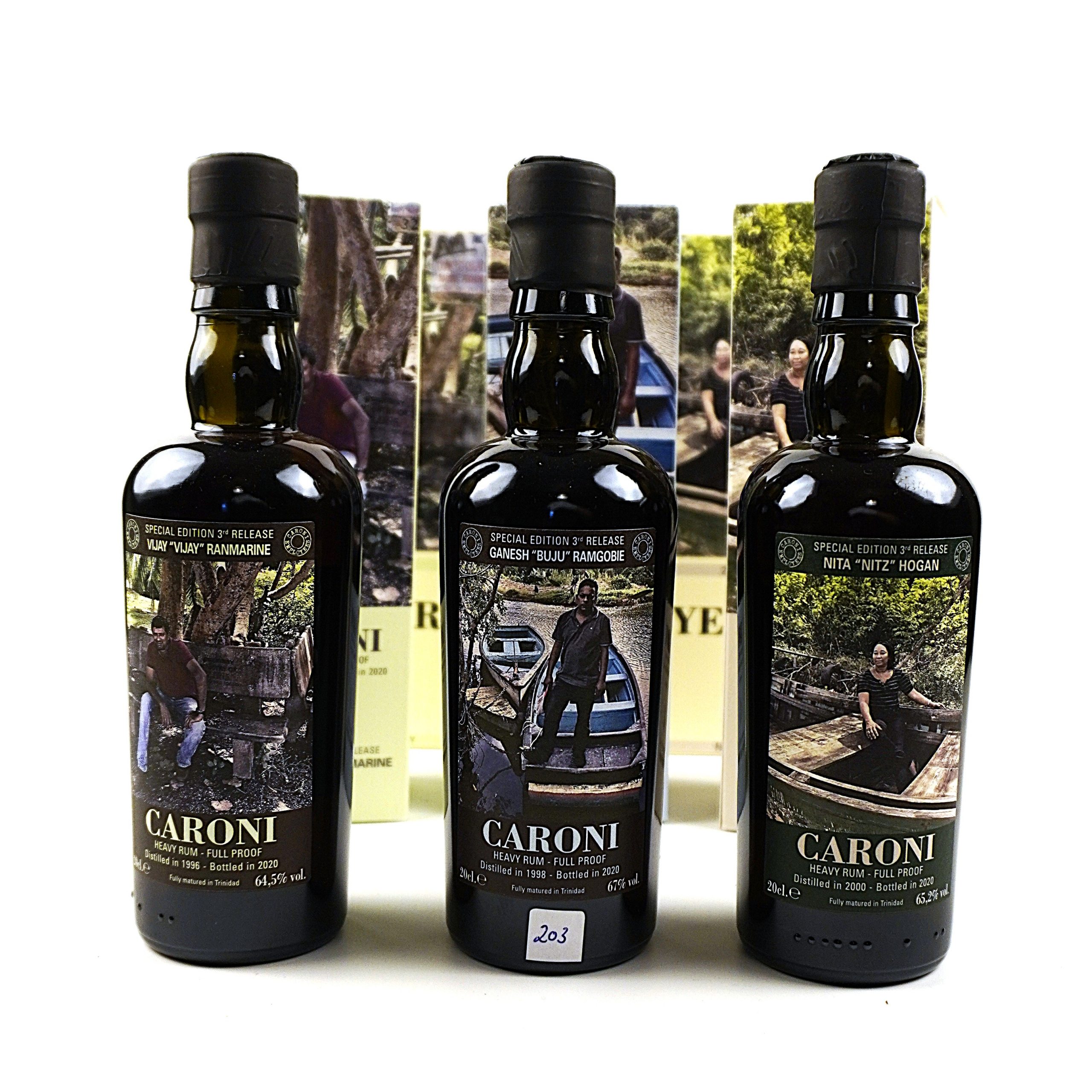 Caroni Velier Employees 3rd Release 3x20cl Rum Set Vorderseite mit Originalverpackung