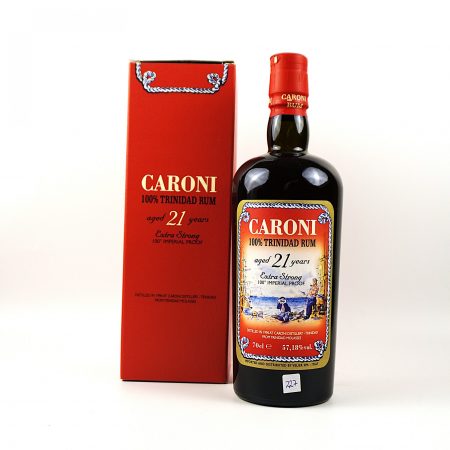 Caroni 1996 Velier 21 Jahre 100 Imperial Proof Trinidad Rum Flasche Vorderseite mit Originalverpackung