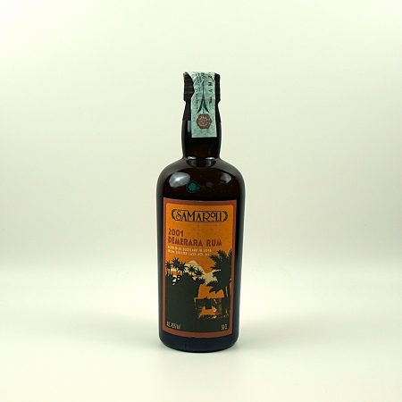 Samaroli 2001 15 years old - Demerara Rum - b. 2016 - 50 cl – Frontale Ansicht ; Siegel intakt; Füllstand und %vol, Jahrgang u. Etikett mit allen Angaben der Rumflasche sichtbar