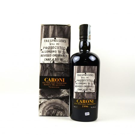 Caroni 1996 Velier Full Proof Heavy 20 Jahre Trinidad Rum Flasche Vorderseite mit Originalverpackung