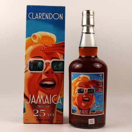 Clarendon 1996 Corman Collins The Auld Alliance 25 Jahre Jamaica Rum Flasche Vorderseite mit Originalverpackung