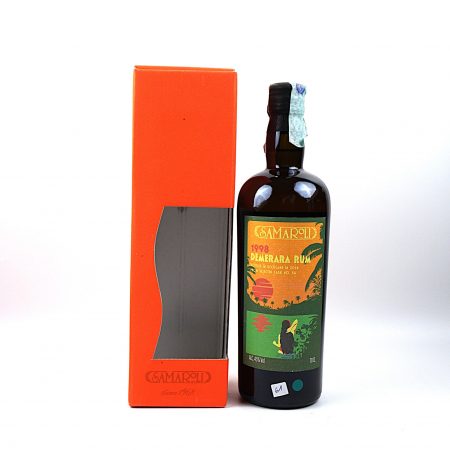 Samaroli Demerara 1998 Single Cask 56 Rum Vorderseite mit Originalverpackung