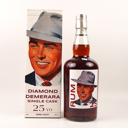 Diamond 1996 Corman Collins The Auld Alliance 25 Jahre Guyana Rum Flasche Vorderseite mit Originalverpackung