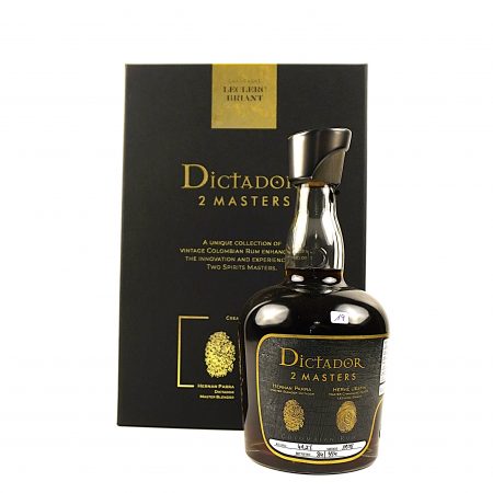 Dictador 1978 2 Masters Leclerc Briant 39 Jahre Rum Flasche Vorderseite mit Originalverpackung