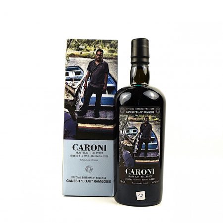 Caroni 1998 Velier 22 Jahre Trinidad Rum Flasche Vorderseite mit Originalverpackung