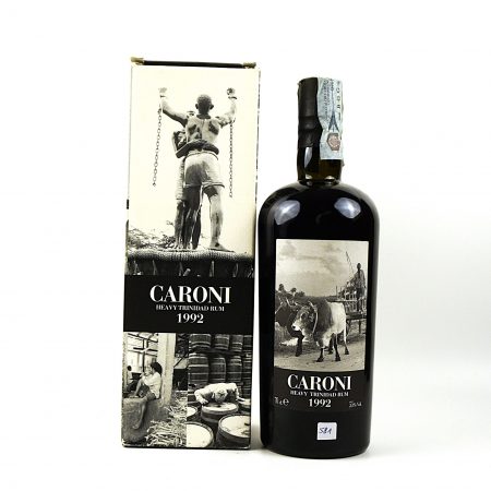 Caroni 1992 Velier 18 Jahre Trinidad Rum Flasche Vorderseite mit Originalverpackung