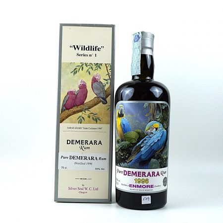 Silver Seal Enmore 1996/2007 Wildlife No.1 Rumflasche mit Originalkarton, Originalverschluss, perfektem Füllstand und sehr gut erhaltenem Etikett.