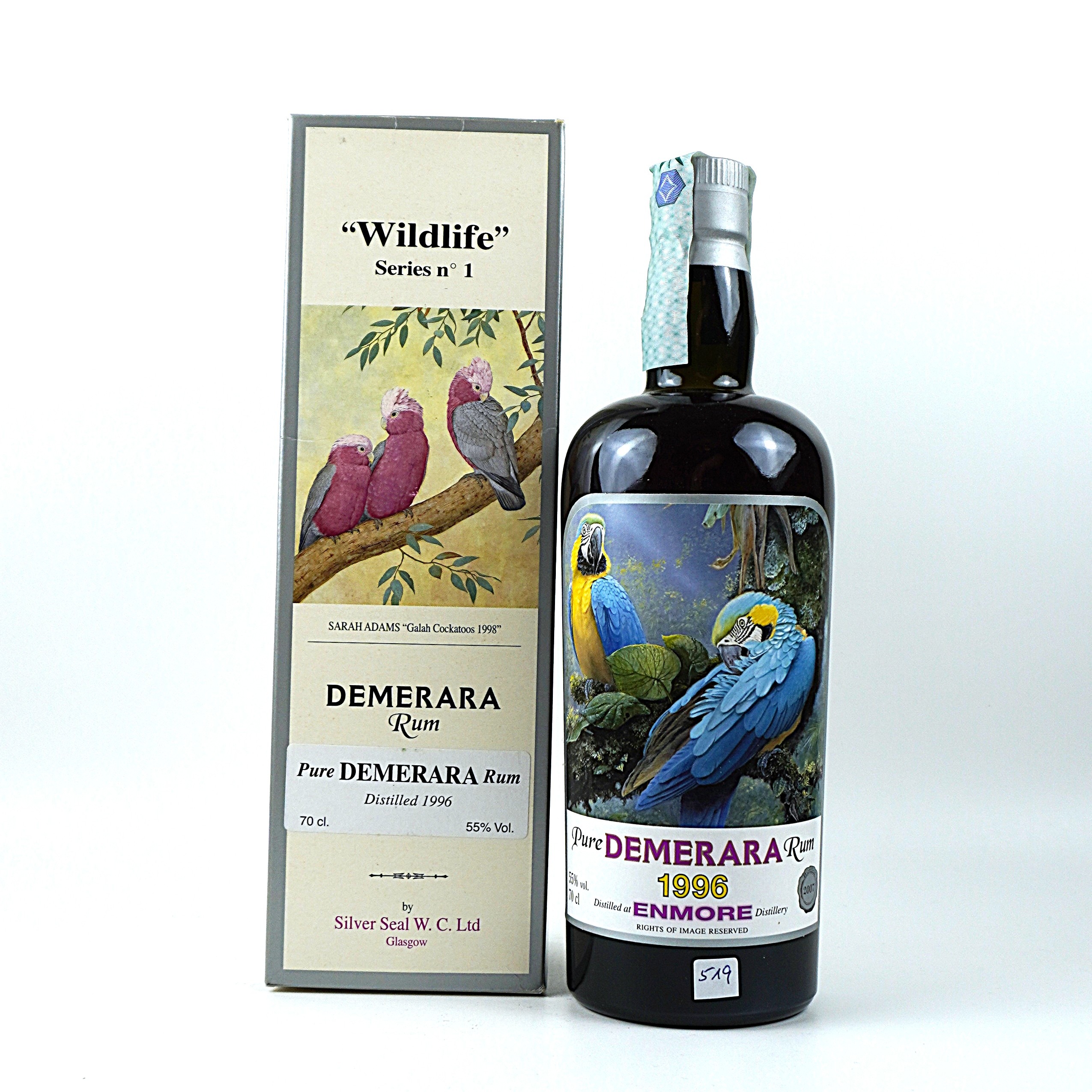 Silver Seal Enmore 1996/2007 Wildlife No.1 Rumflasche mit Originalkarton, Originalverschluss, perfektem Füllstand und sehr gut erhaltenem Etikett.